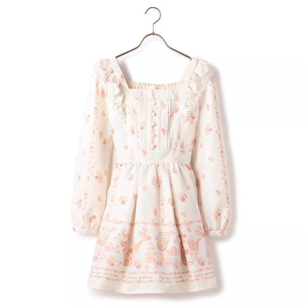 🌸 LIZ LISA | PICNIC PATTERN APRON DRESS (PINK)